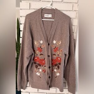 Abercrombie & Fitch Men’s XL Floral Embroidered Cardigan Cottagecore Grandpa